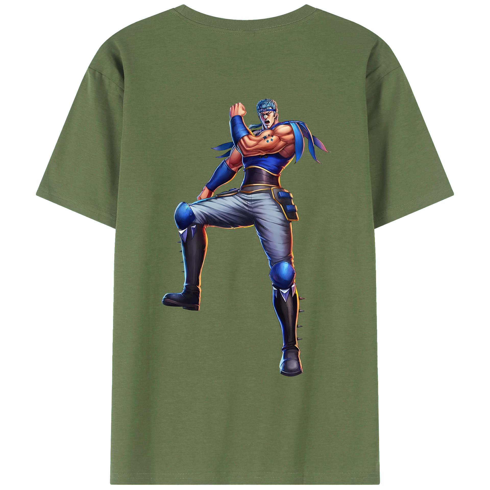 （画像用） 北斗の拳 Fist of the North Star 綿100％ メンズ半袖Tシャツ（バックプリント） 通気性